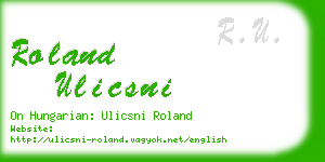 roland ulicsni business card